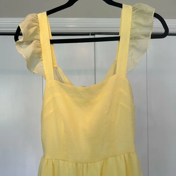 Yellow Ruffle Strap Dress - Picture 3 of 5